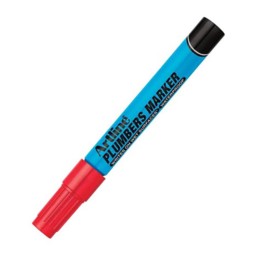 ปากกาเคมีช่างประปา ARTLINE EKPR-PLM หัวกลม 1.5 มม. สีแดง_0